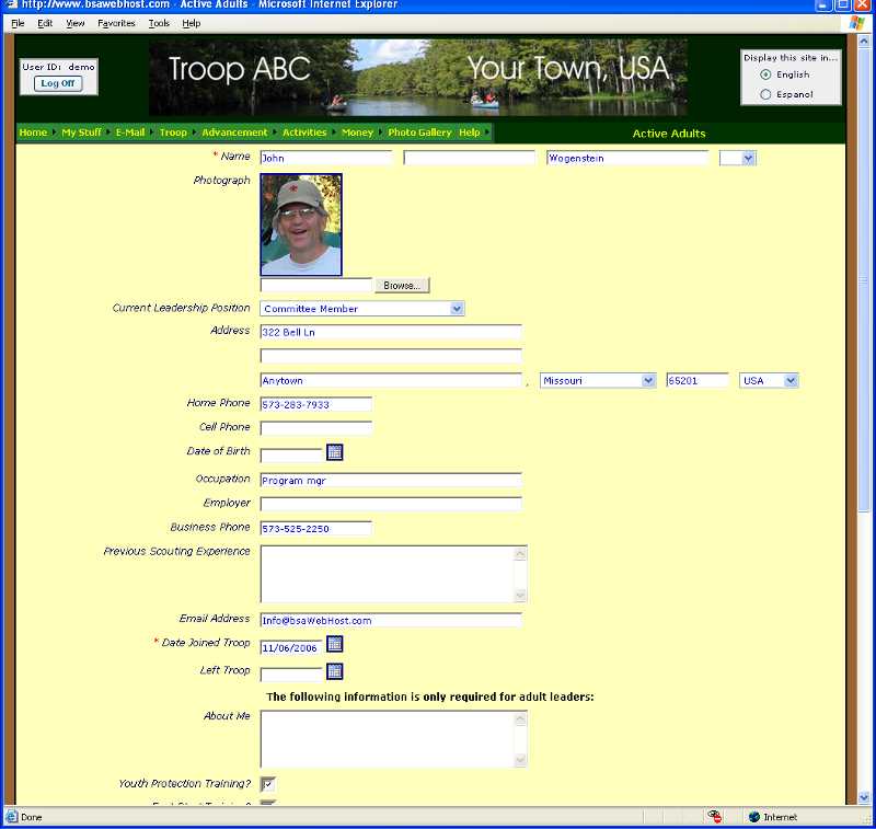 Adult Registration Form