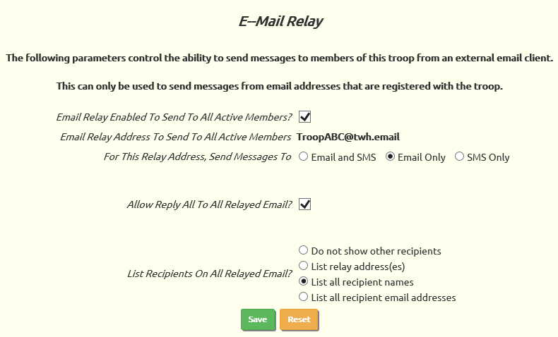 E-Mail Settings