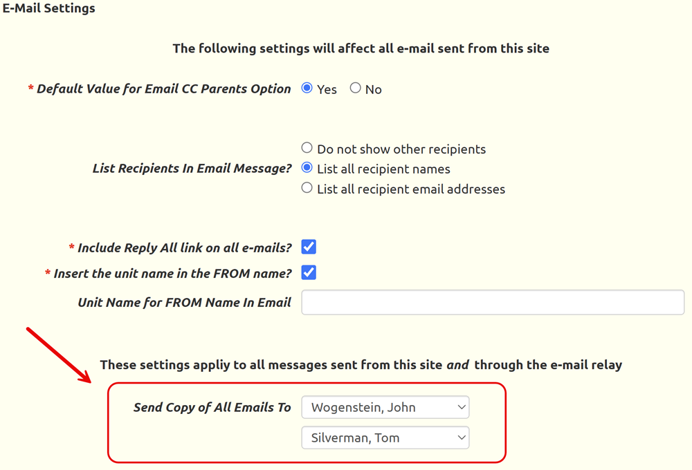 Email Settings