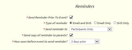 Event reminder