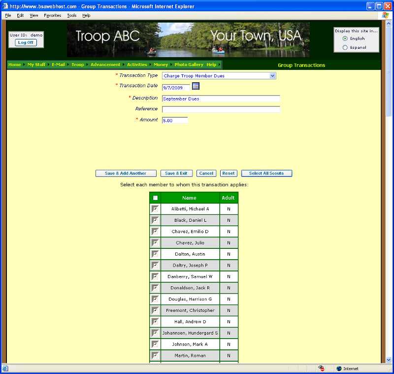 Group Transactions
