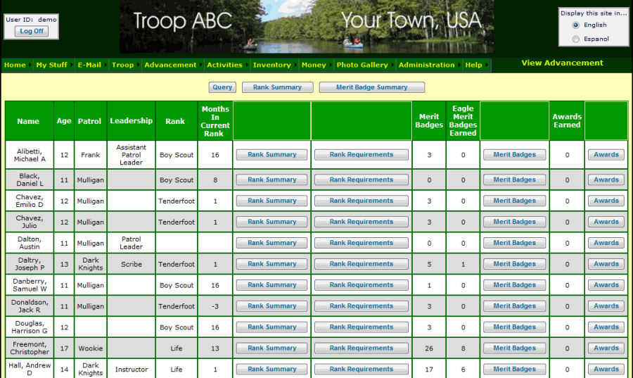 Boy Scout Rank Advancement Chart Excel