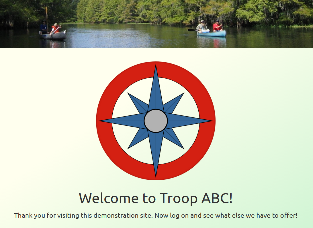 Homepage with transparent graphic